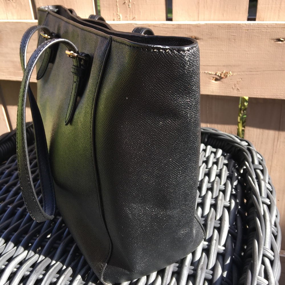 Authentic Black Coach Zip Top Tote - EUC - Picture 5 of 15
